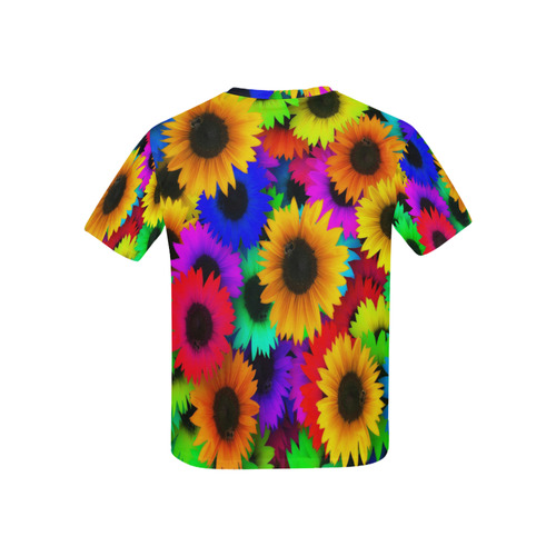 Neon Rainbow Pop Sunflowers Kids' All Over Print T-shirt (USA Size) (Model T40)
