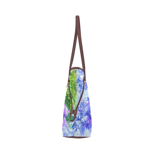 Blossoming Jacaranda Tree Floral Watercolor Clover Canvas Tote Bag (Model 1661)