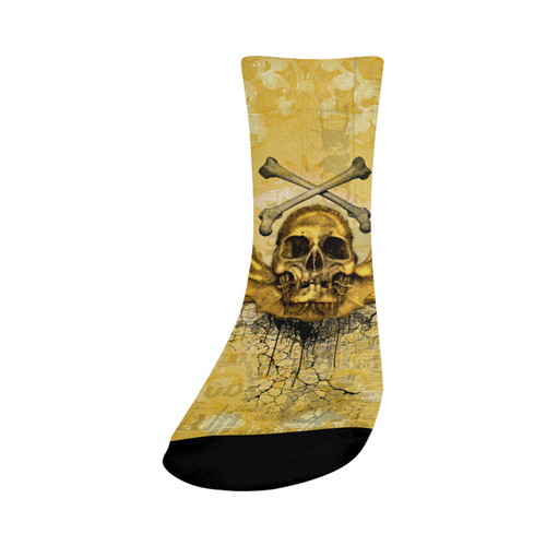 Awesome skull in golden colors Crew Socks