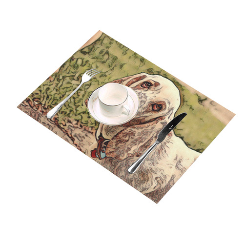 Impressivet Animal - Dog by JamColors Placemat 14’’ x 19’’ (Two Pieces)