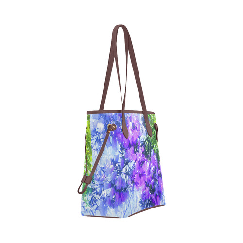 Blossoming Jacaranda Tree Floral Watercolor Clover Canvas Tote Bag (Model 1661)