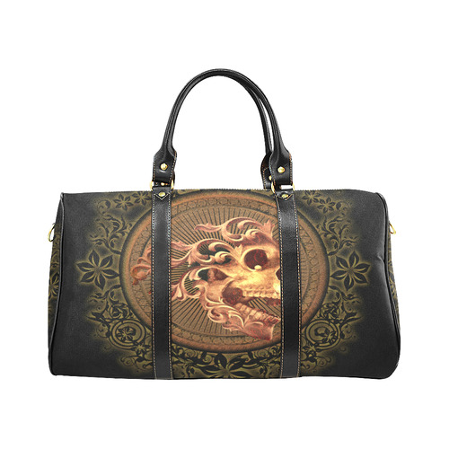 Amazing skull with floral elements New Waterproof Travel Bag/Large (Model 1639)
