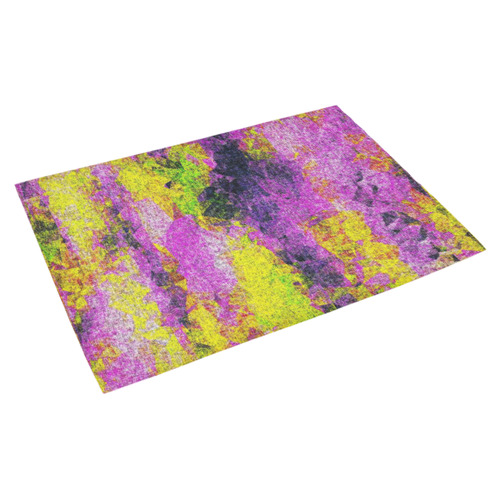 vintage psychedelic painting texture abstract in pink and yellow with noise and grain Azalea Doormat 30" x 18" (Sponge Material)