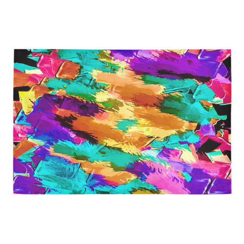 psychedelic splash painting texture abstract background in pink green purple yellow brown Azalea Doormat 24" x 16" (Sponge Material)