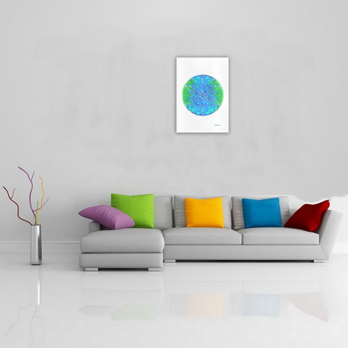 protection in nature colors-teal, blue and green Art Print 16‘’x23‘’