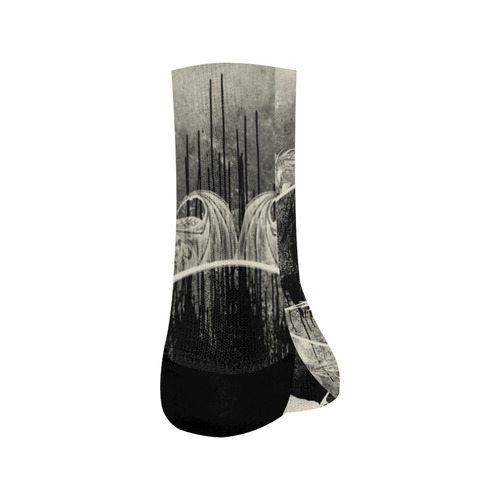 The crow with flowers, vintage design Crew Socks