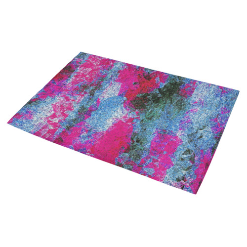 vintage psychedelic painting texture abstract in pink and blue with noise and grain Azalea Doormat 30" x 18" (Sponge Material)