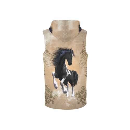 Wonderful horse All Over Print Sleeveless Zip Up Hoodie for Women (Model H16)