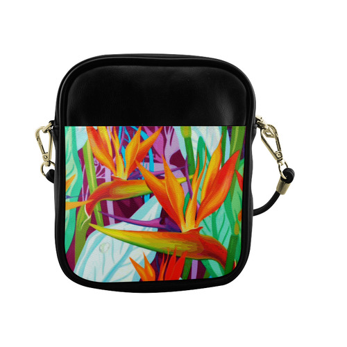 Tropical Colorful Floral Sling Bag (Model 1627)