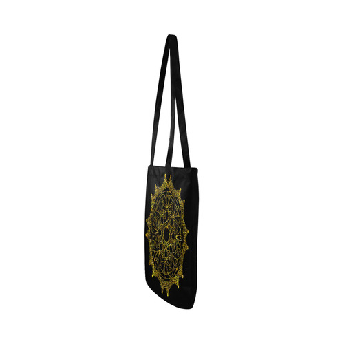 Gold Floral Mandala Reusable Shopping Bag Model 1660 (Two sides)