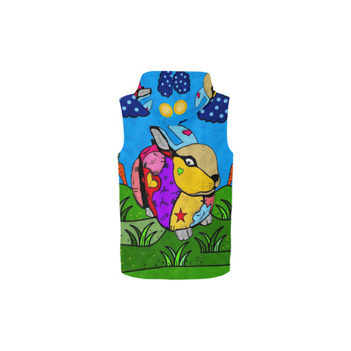 Rabbit by Nico Bielow All Over Print Sleeveless Zip Up Hoodie for Kid (Model H16)