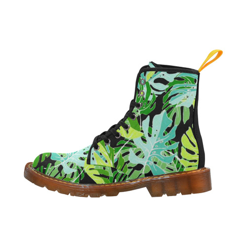 Tropical Leaves Floral Pattern Martin Boots For Women Model 1203H