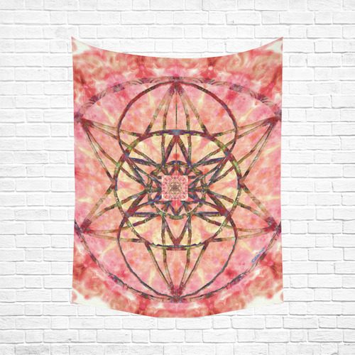 protection- vitality and awakening by Sitre haim Cotton Linen Wall Tapestry 60"x 80"