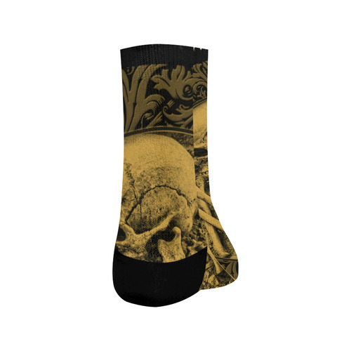 The skeleton in a round button with flowers Crew Socks