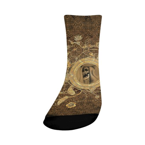 Awesome skull on a button Crew Socks