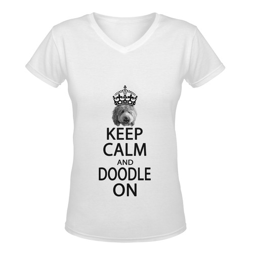 Keep Calm Women's Deep V-neck T-shirt (Model T19)