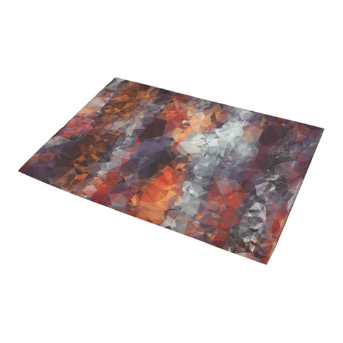 psychedelic geometric polygon shape pattern abstract in orange brown red black Azalea Doormat 24" x 16" (Sponge Material)