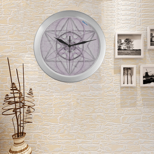 Protection- transcendental love by Sitre haim Silver Color Wall Clock