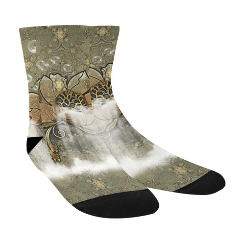 Noble flower design Crew Socks