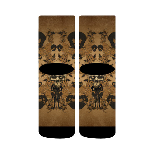 Skull with skull mandala on the background Crew Socks