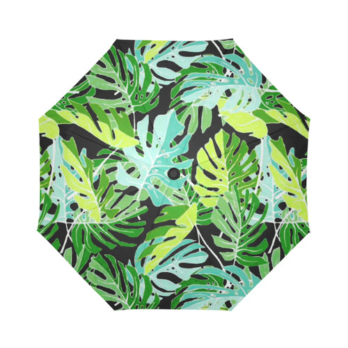 Tropical Leaves Floral Pattern Auto-Foldable Umbrella (Model U04)