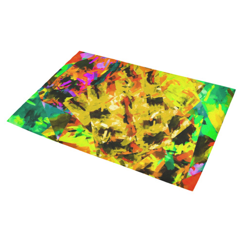 camouflage splash painting abstract in yellow green brown red orange Azalea Doormat 30" x 18" (Sponge Material)