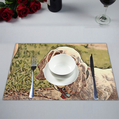 Impressivet Animal - Dog by JamColors Placemat 14’’ x 19’’ (Two Pieces)
