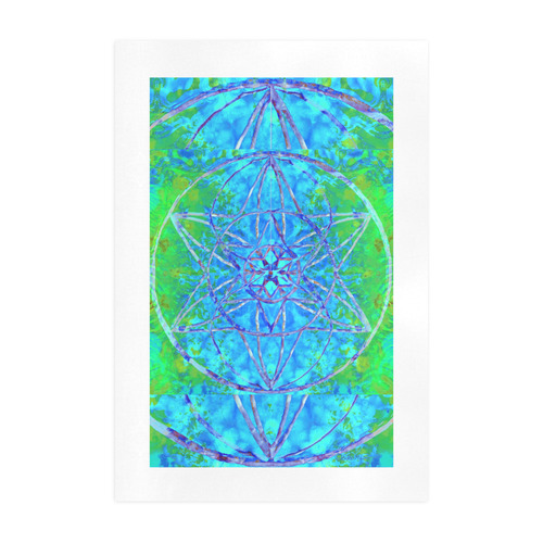 protection in nature colors-teal, blue and green Art Print 19‘’x28‘’