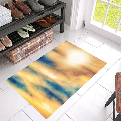 beautiful cloudy sunset sky in summer Azalea Doormat 30" x 18" (Sponge Material)