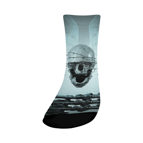 Scary skull with lion Crew Socks