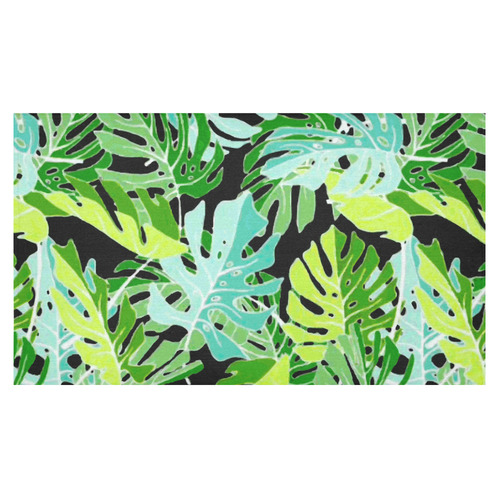 Tropical Leaves Floral Pattern Cotton Linen Tablecloth 60"x 104"