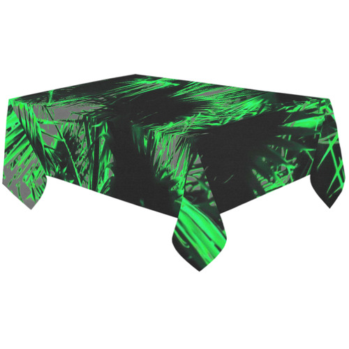 green palm leaves texture abstract background Cotton Linen Tablecloth 60"x120"