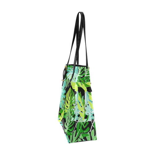 Tropical Leaves Floral Pattern Euramerican Tote Bag/Small (Model 1655)