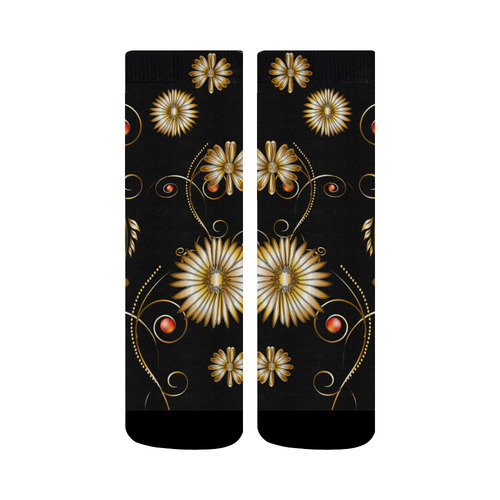 Flowers in golden colors Crew Socks