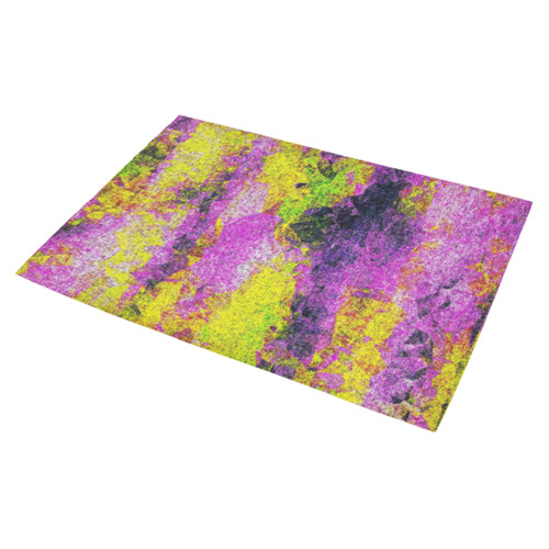 vintage psychedelic painting texture abstract in pink and yellow with noise and grain Azalea Doormat 30" x 18" (Sponge Material)