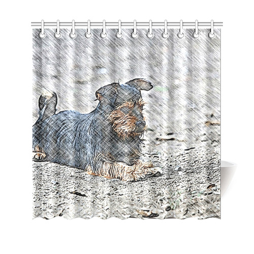 Impressivet Animal - sketchy Dog by JamColors Shower Curtain 69"x70"