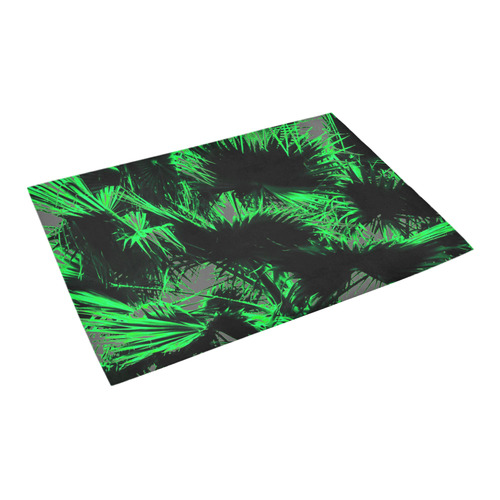 green palm leaves texture abstract background Azalea Doormat 24" x 16" (Sponge Material)