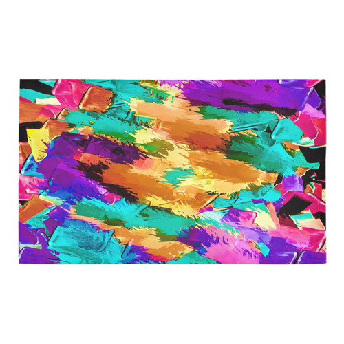 psychedelic splash painting texture abstract background in pink green purple yellow brown Azalea Doormat 30" x 18" (Sponge Material)