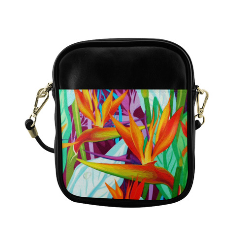 Tropical Colorful Floral Sling Bag (Model 1627)