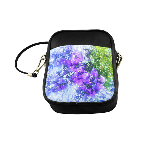 Blossoming Jacaranda Tree Floral Watercolor Sling Bag (Model 1627)