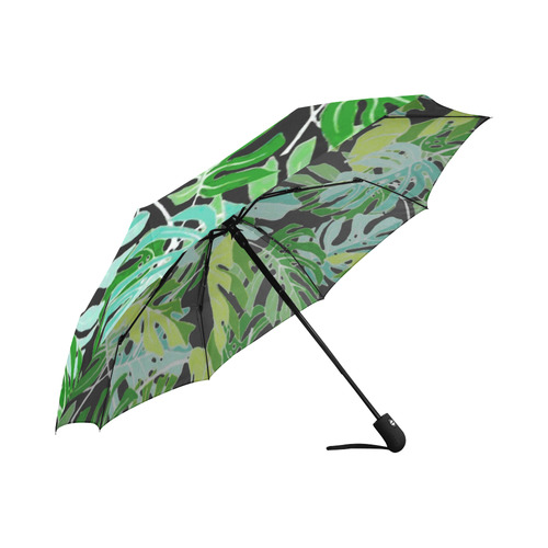 Tropical Leaves Floral Pattern Auto-Foldable Umbrella (Model U04)