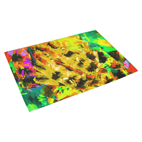 camouflage splash painting abstract in yellow green brown red orange Azalea Doormat 30" x 18" (Sponge Material)