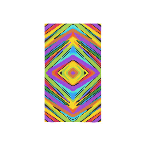 psychedelic geometric graffiti square pattern abstract in blue purple pink yellow green Custom Towel 16"x28"