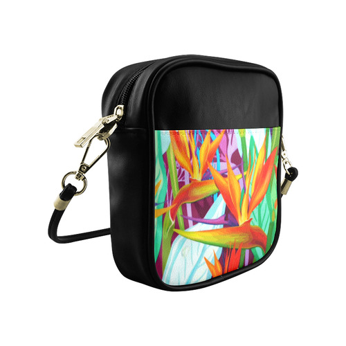 Tropical Colorful Floral Sling Bag (Model 1627)