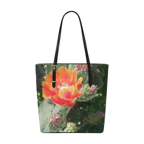 Prickly Pear Floral Watercolor Cactus Flower Euramerican Tote Bag/Small (Model 1655)