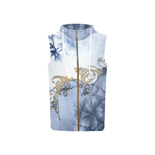 Wonderful floral design All Over Print Sleeveless Zip Up Hoodie for Women (Model H16)