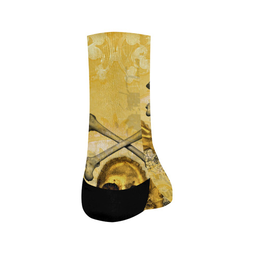 Awesome skull in golden colors Crew Socks