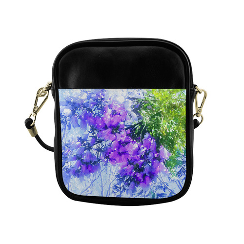 Blossoming Jacaranda Tree Floral Watercolor Sling Bag (Model 1627)