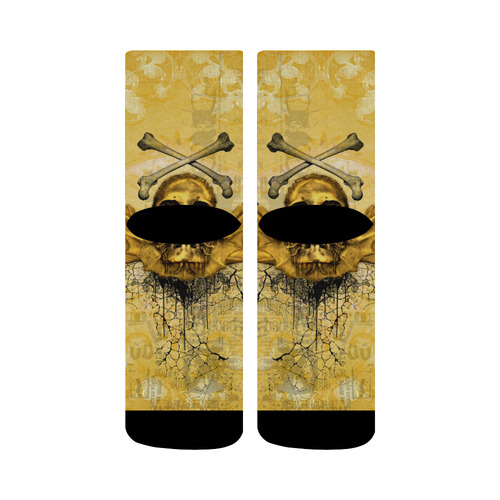 Awesome skull in golden colors Crew Socks