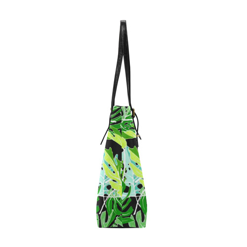 Tropical Leaves Floral Pattern Euramerican Tote Bag/Small (Model 1655)